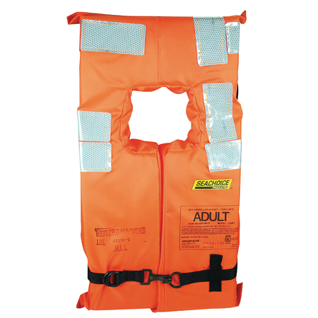 Seachoice Type I Offshore Vest Reflect Tape, Adult, Flo Orange, Over 90 lb. 85900